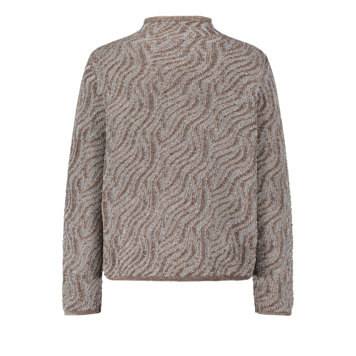 Betty Barclay trui met all over print en textuur taupe