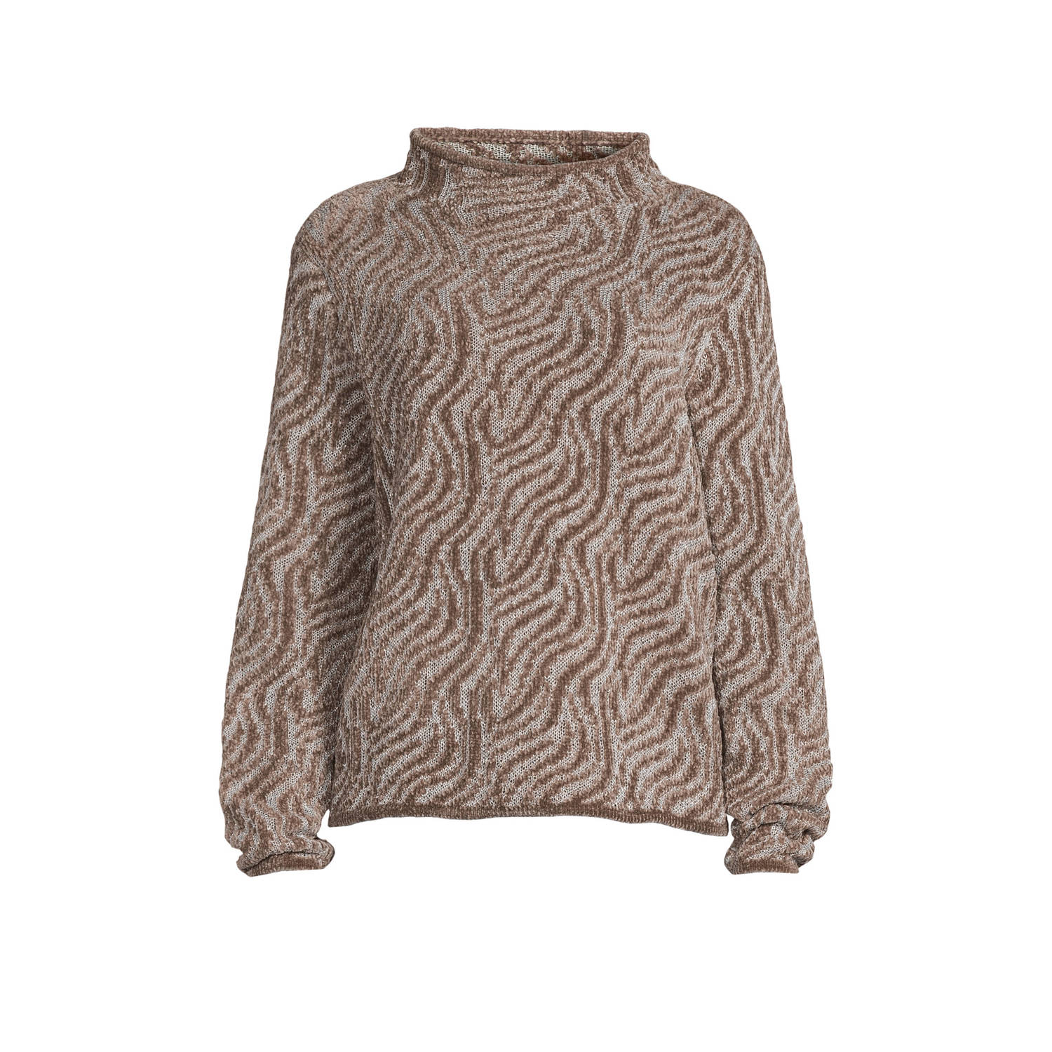 Betty Barclay trui met all over print en textuur taupe