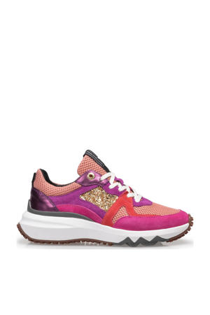 Curvi   chunky suède sneakers roze