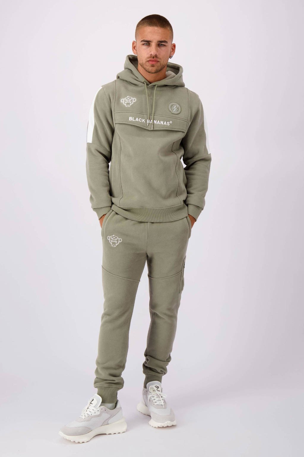 Trainingspak Heren Black Bananas Trainingspak Anorak Black Bananas