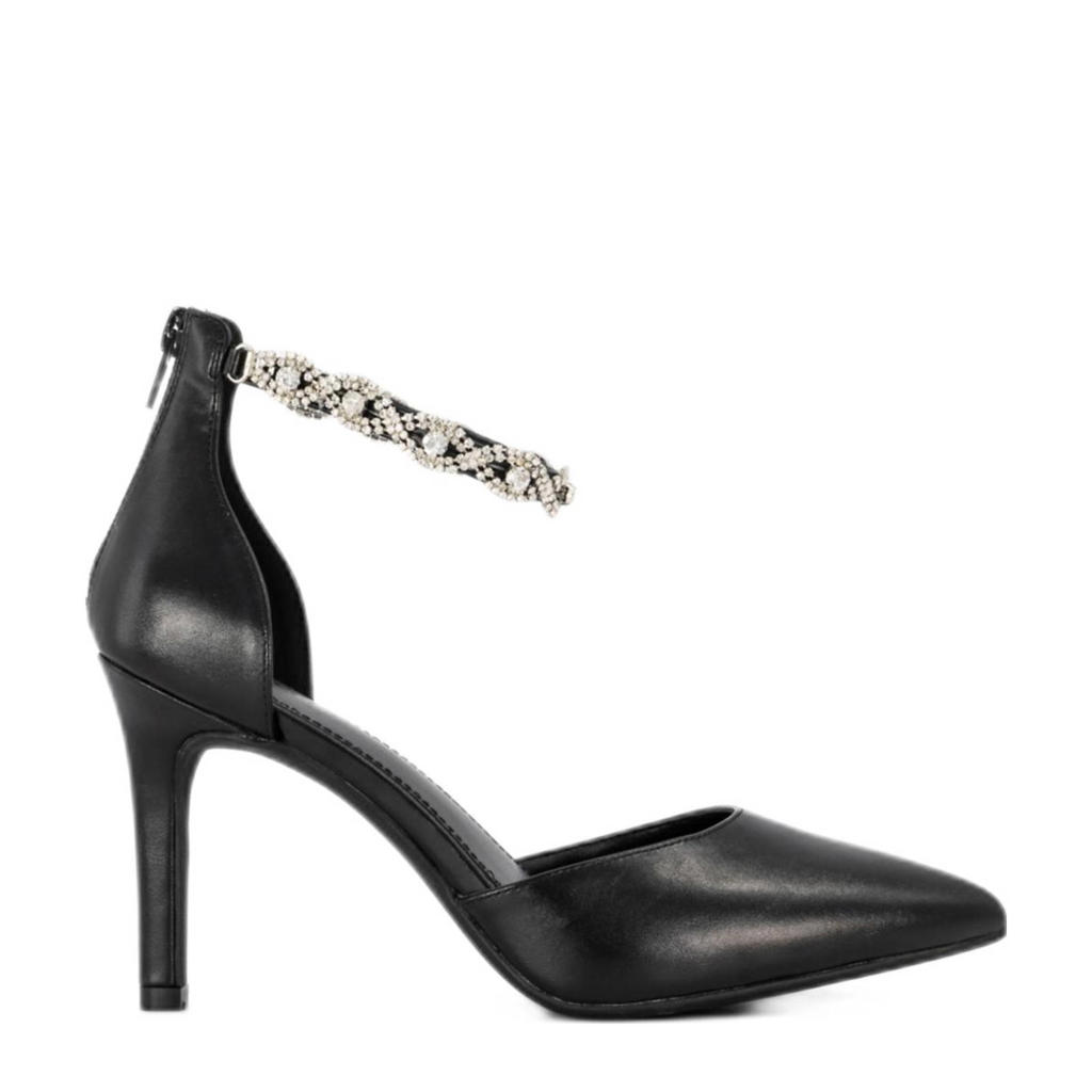 Zwarte dames Graceland pumps van imitatieleer met naaldhak en gesp
