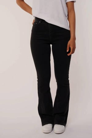 high waist flared jeans zwart
