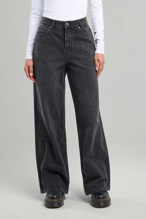 high waist wide leg jeans Olivia black denim