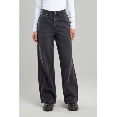America Today high waist wide leg jeans Olivia black denim afbeelding