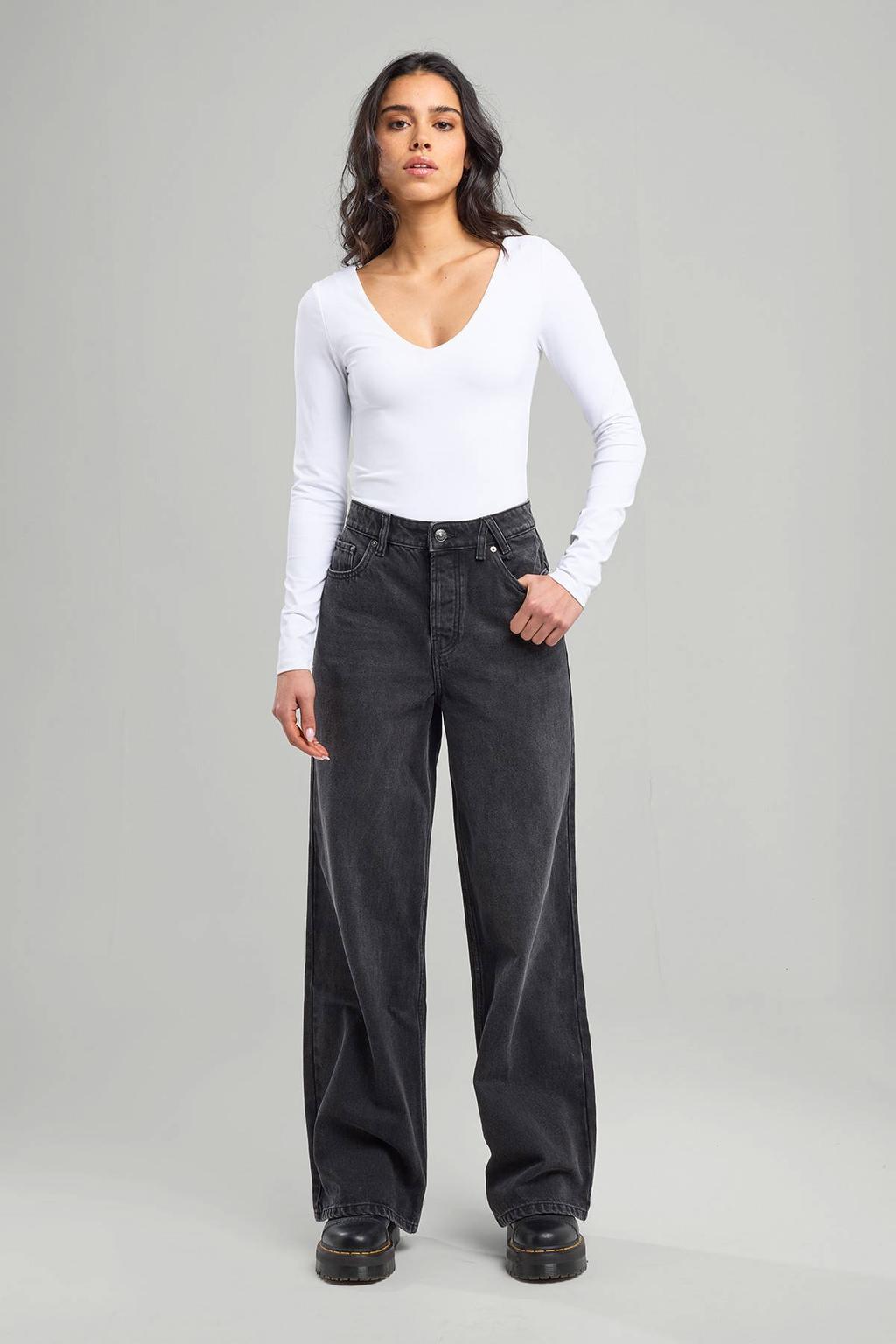 America Today high waist wide leg jeans Olivia black denim