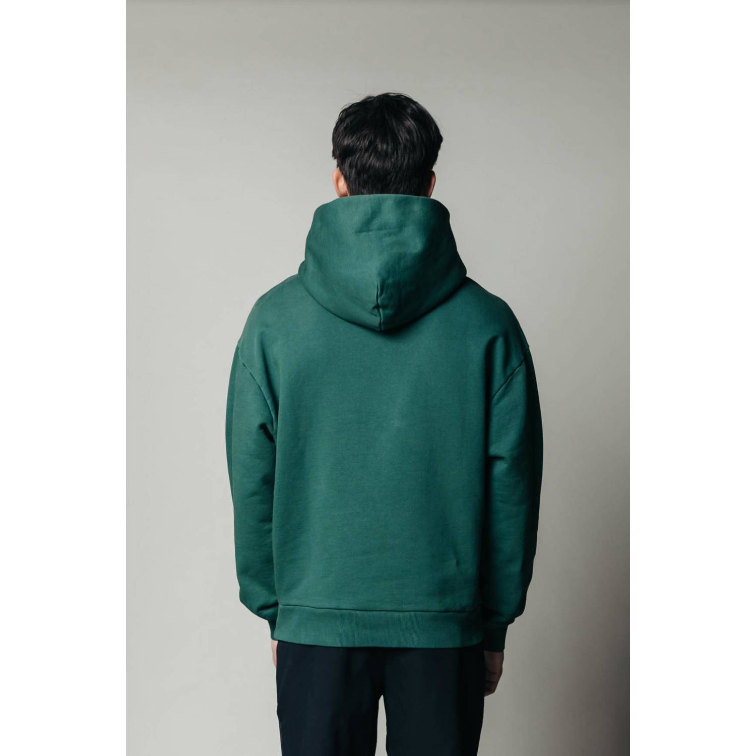Colourful Rebel hoodie van biologisch katoen dark green