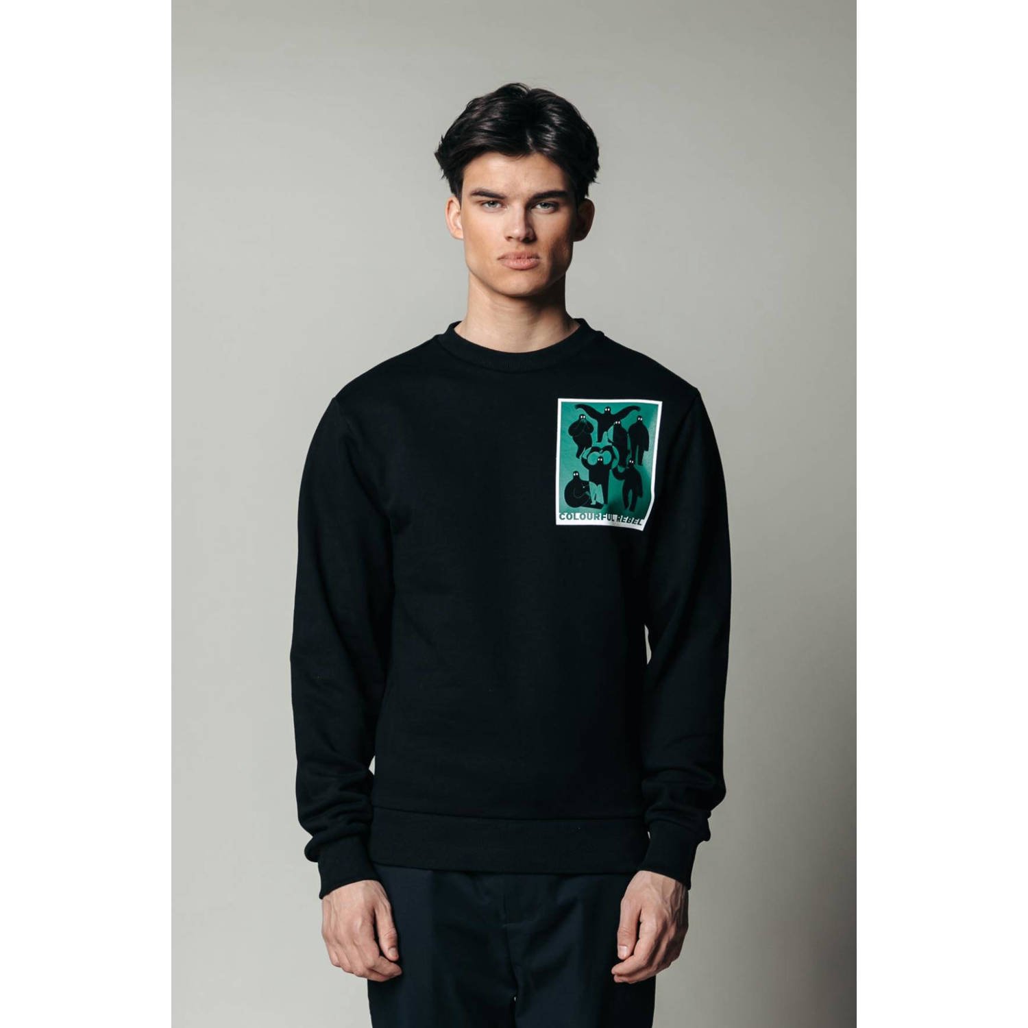 Colourful Rebel sweater van biologisch katoen zwart