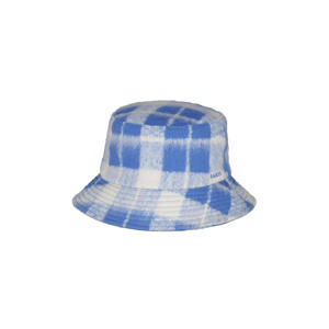 geruite bucket hat Sanse blauw/ecru