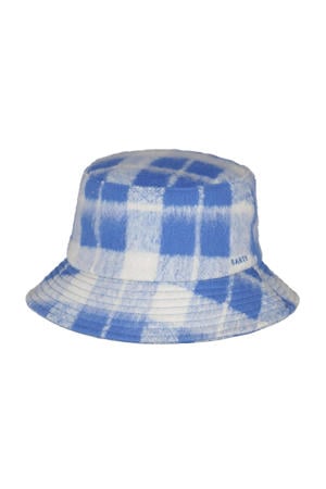 geruite bucket hat Sanse blauw/ecru