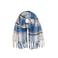 Barts geruite sjaal met franjes Loriant blauw/ecru