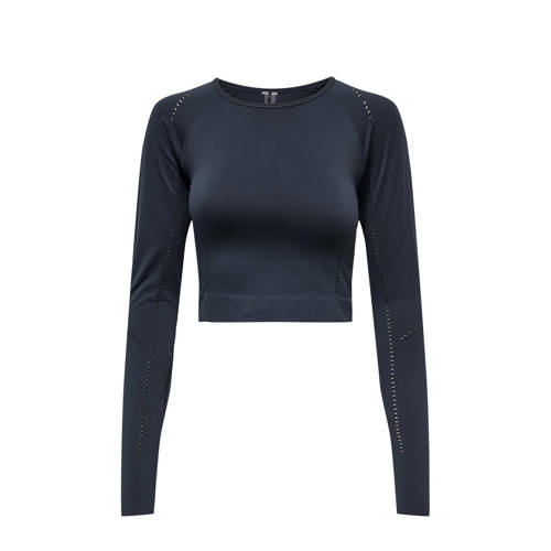 ONLY PLAY cropped sportshirt ONPSELMA donkerblauw
