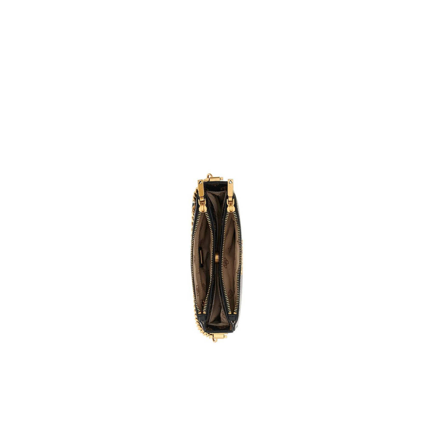 GUESS crossbody tas Fynna met logoprint zwart bruin