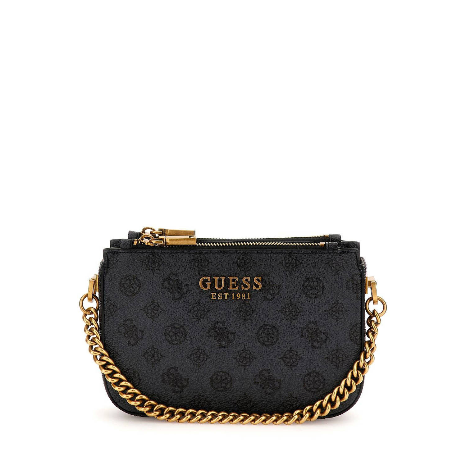 GUESS crossbody tas Fynna met logoprint antraciet