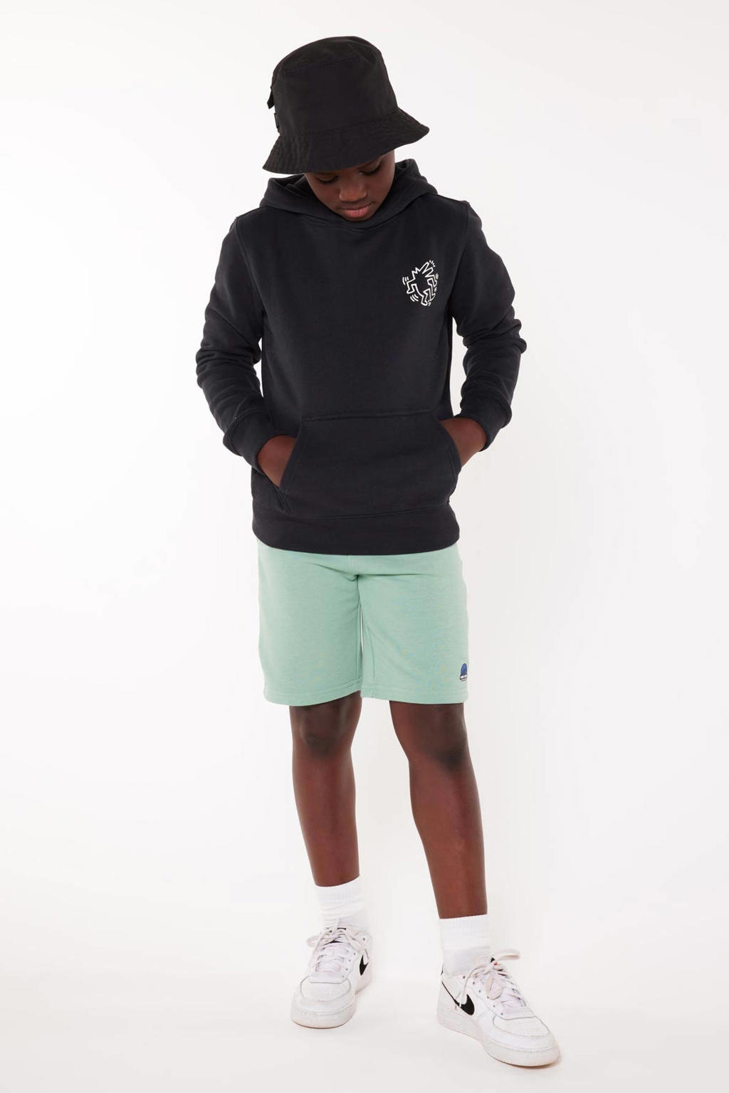 Raizzed hoodie Moreno met tekst blauw