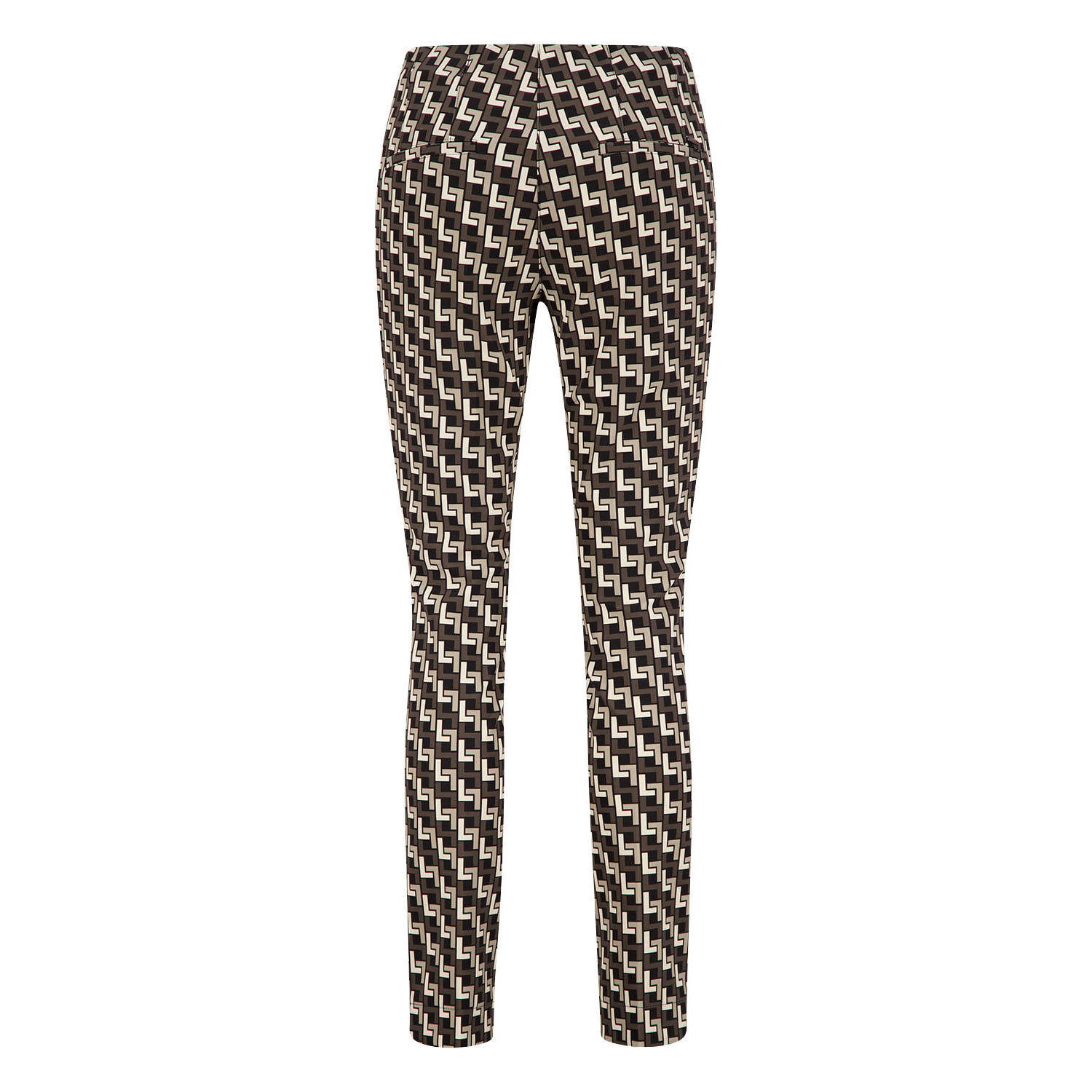 gardeur slim fit pantalon Zene14 met all over print kaki