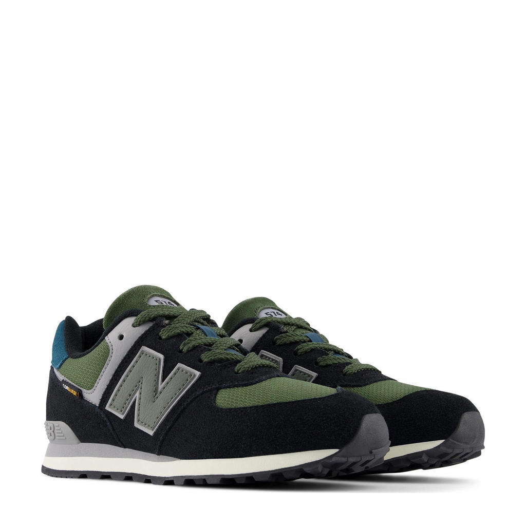 New Balance 574 sneakers zwart/olijf/turquoise wehkamp