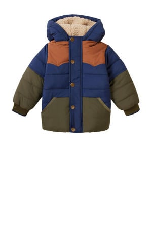 gewatteerde winterjas Jacket donkerblauw/army/bruin