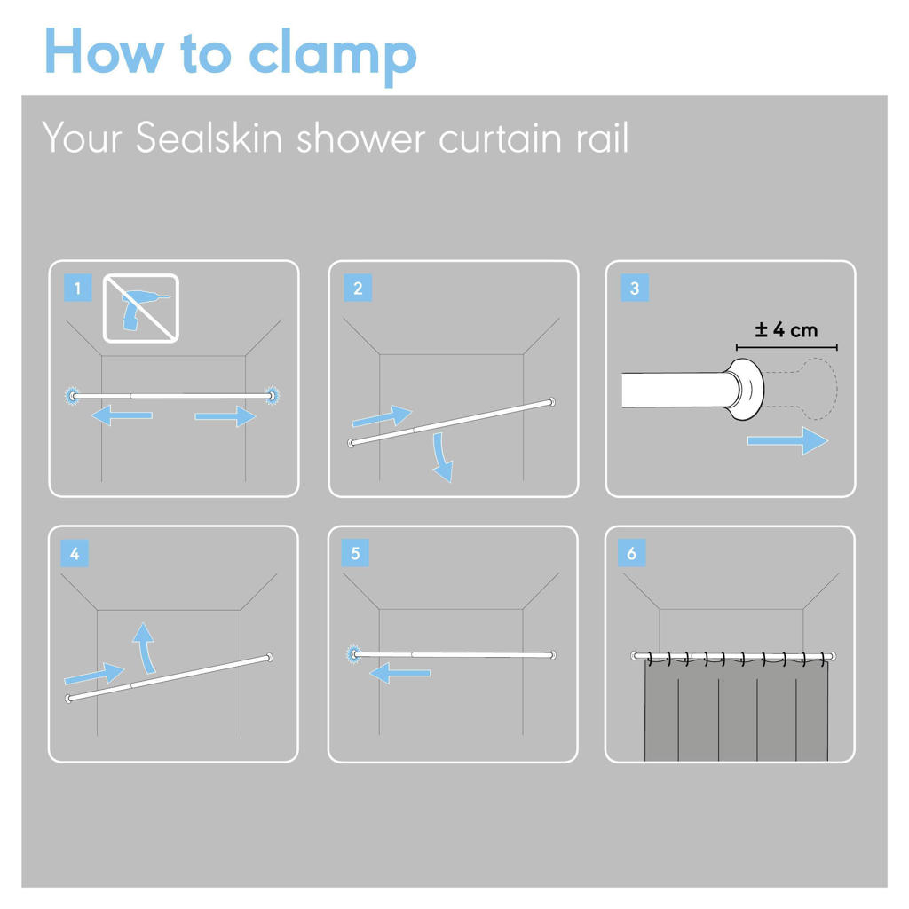 Sealskin douchegordijnstang kopen? in huis wehkamp