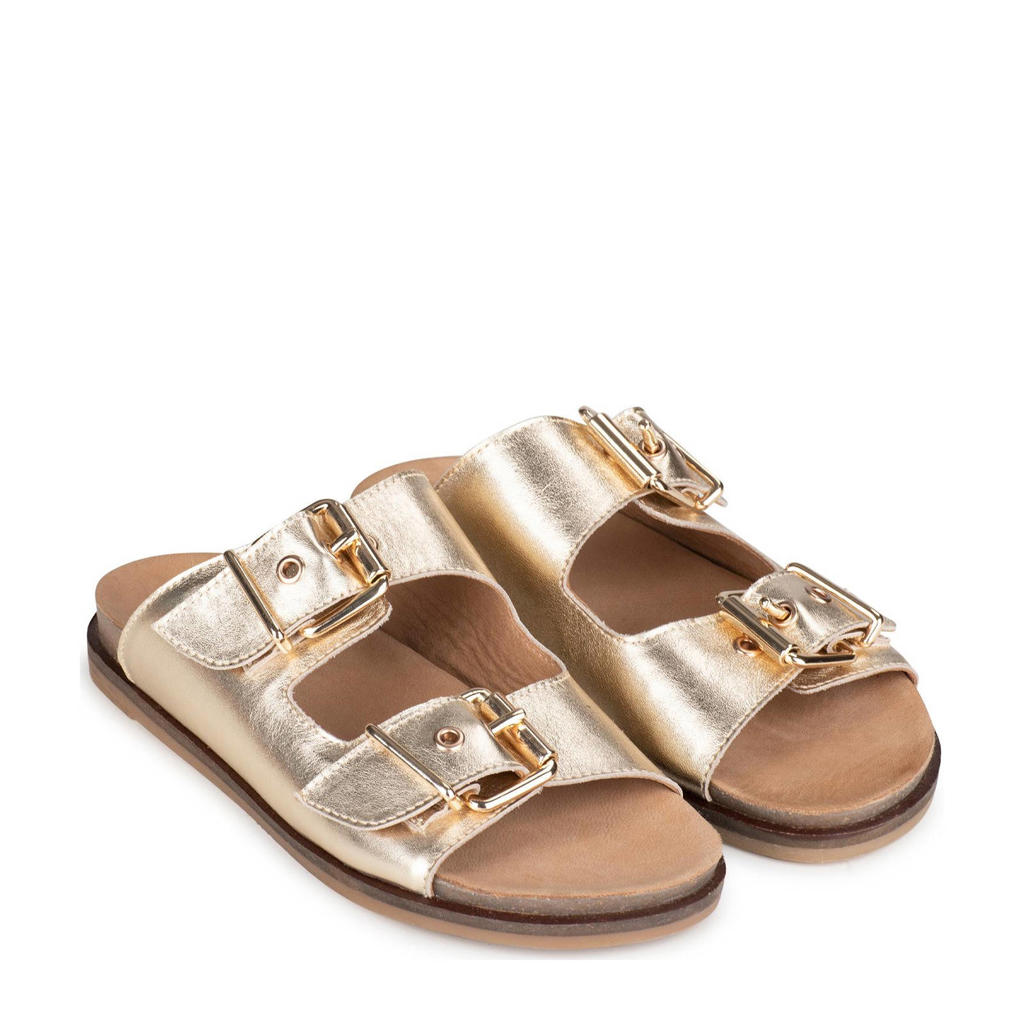 GIOSEPPO Leren slippers in biologische stijl voor kinderen, marineblauw, 26 EU