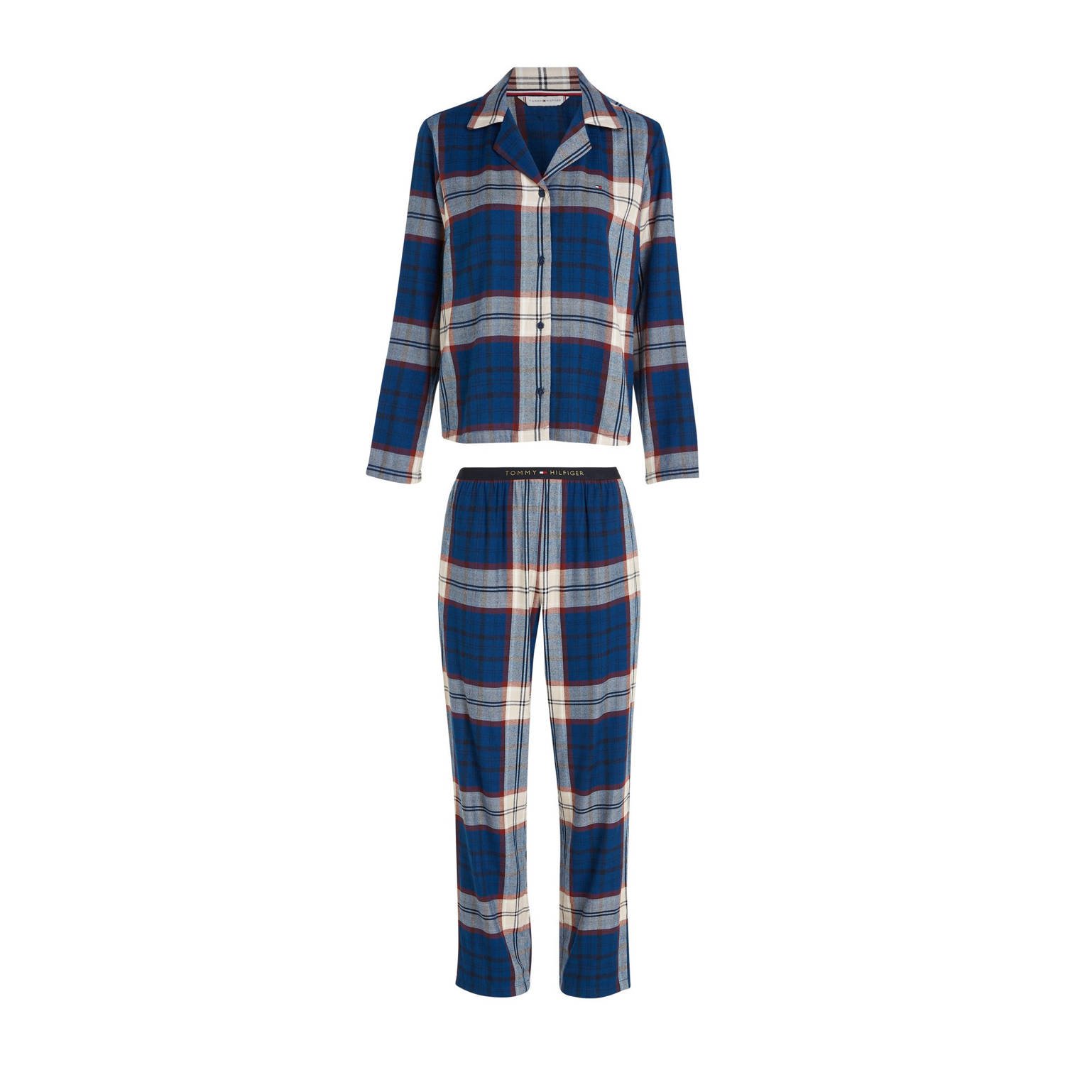 Tommy Hilfiger flanellen pyjama blauw
