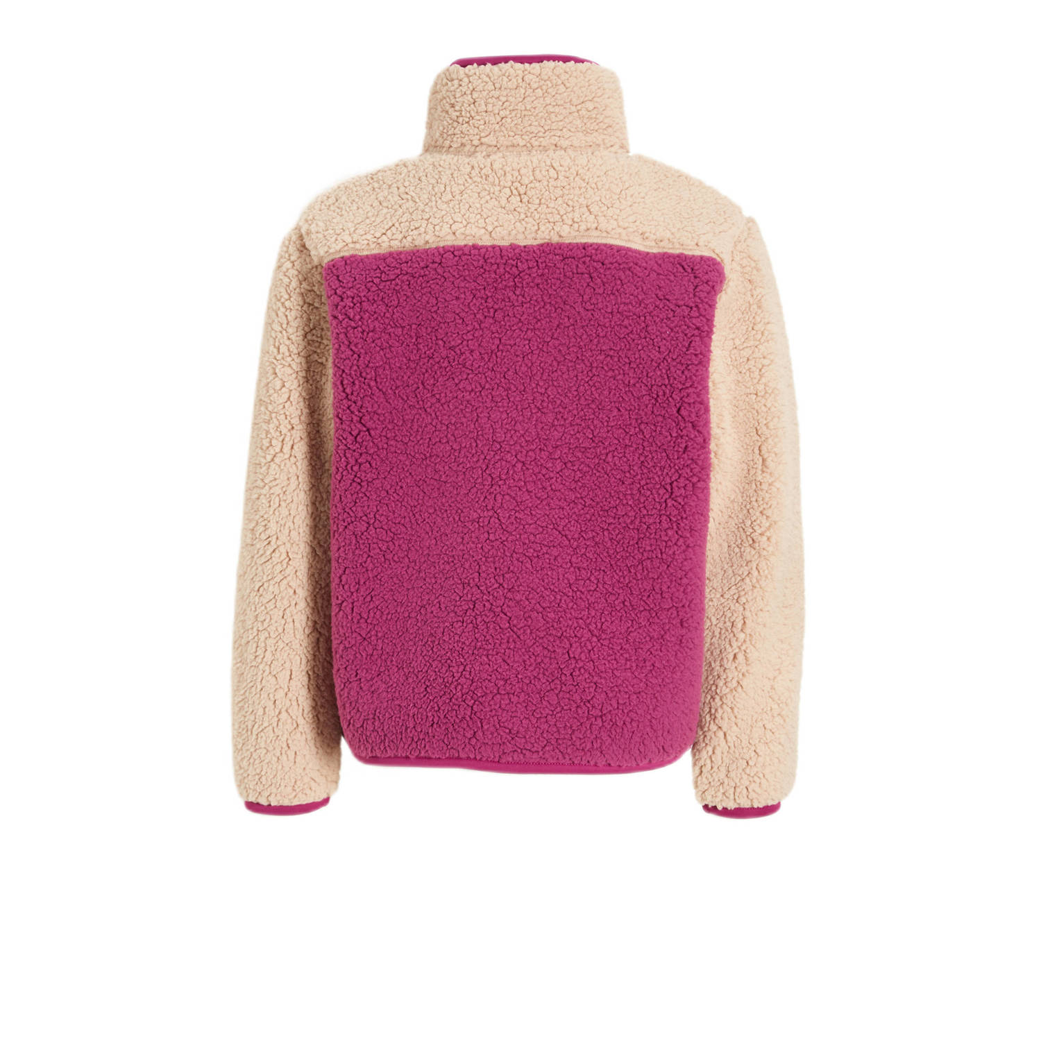 anytime teddy fleece vest magenta beige