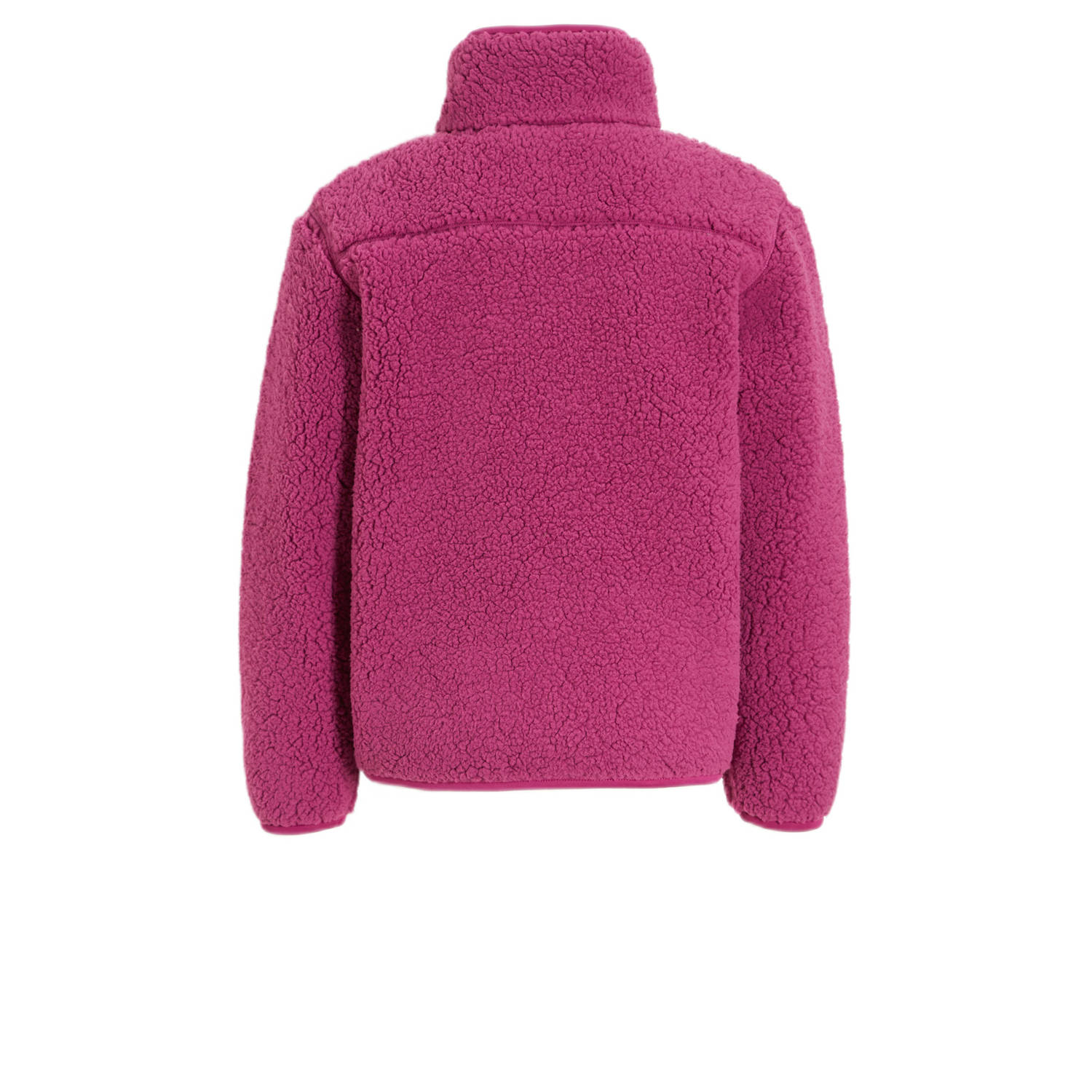 anytime teddy fleece vest magenta