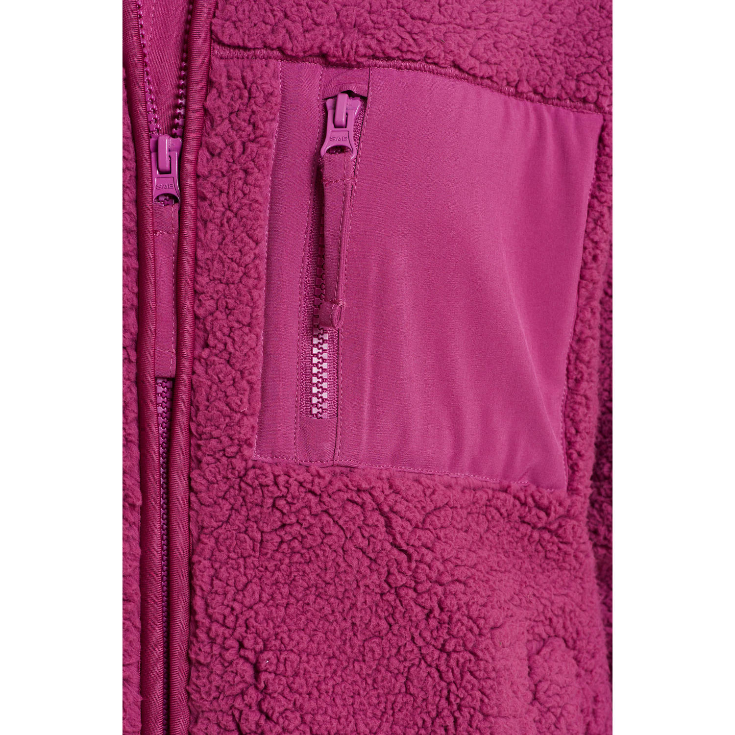 anytime teddy fleece vest magenta