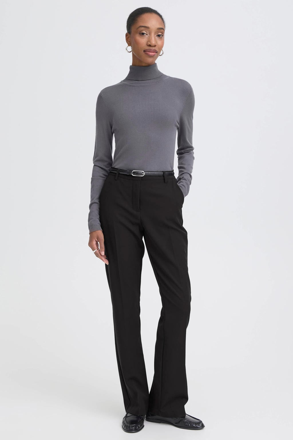 ICHI bootcut pantalon IHLEXI zwart