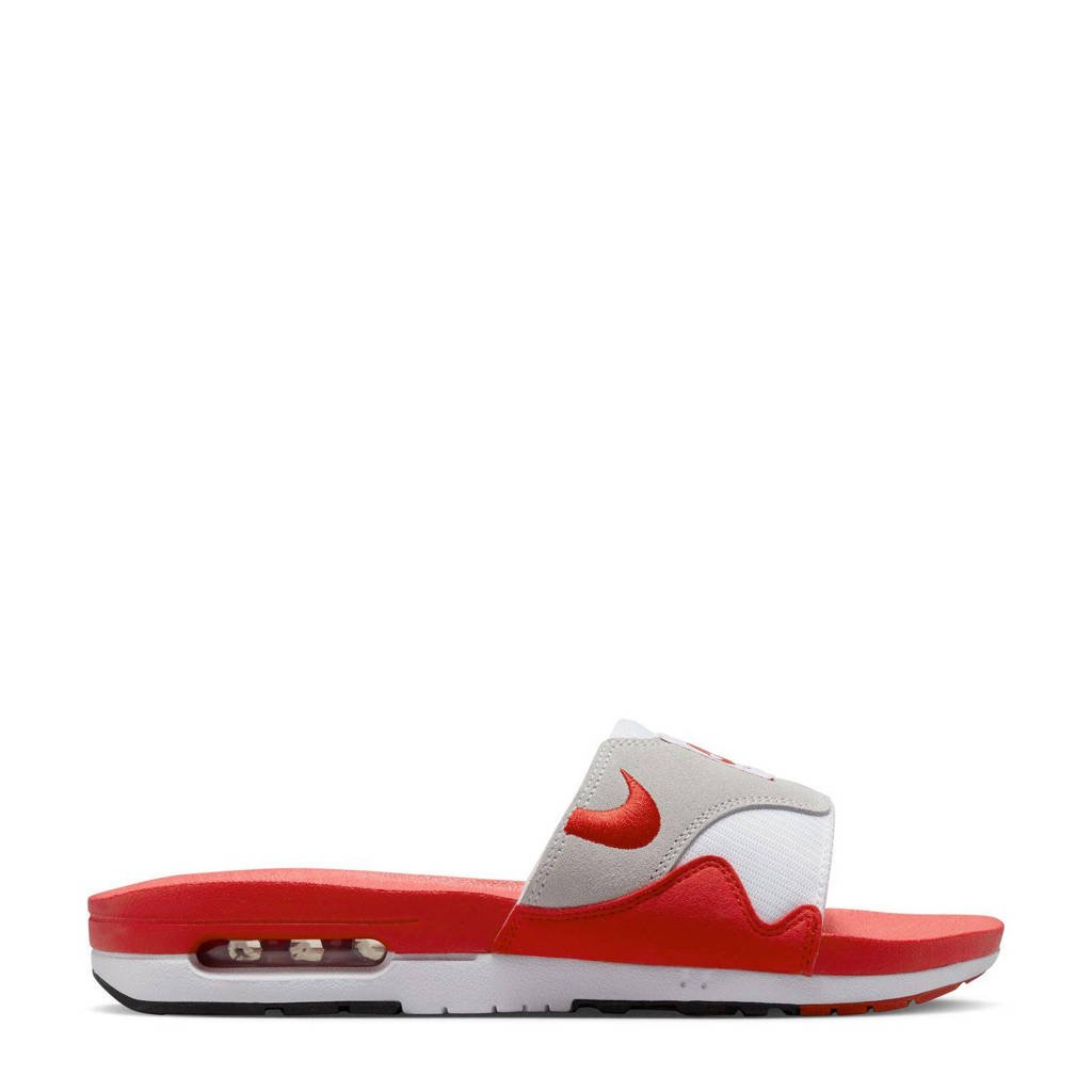 mezelf gebrek oase Nike Air Max 1 Slide slippers rood/wit | wehkamp
