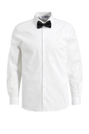 Slim fit overhemd met vlinderstrik zwart