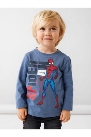 Spider-Man T-shirt NMMJANY met printopdruk blauw