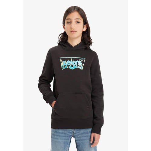 Levi's Kids hoodie Batwing met logo zwart