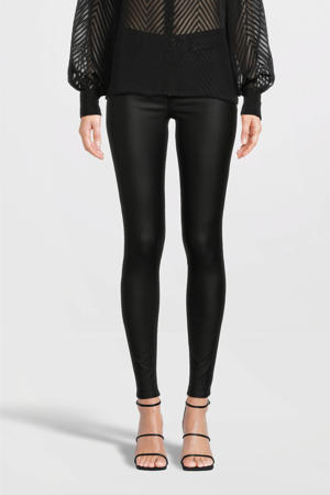 coated high waist skinny broek ONLALIDA zwart