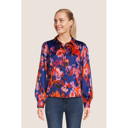 ONLY blouse ONLFREYA met all over print paars/roze/oranje