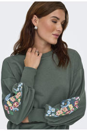 thumbnail: ONLY gebloemde sweater donkergroen