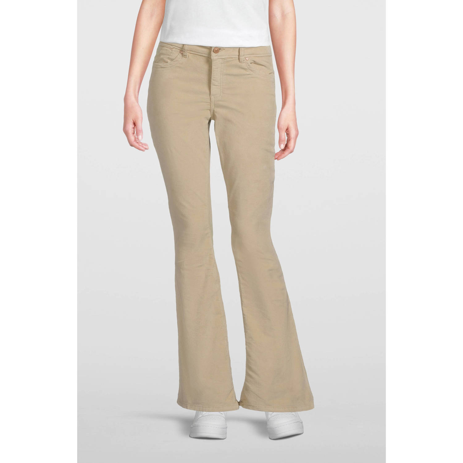 Cars fluwelen flared broek Michelle zand