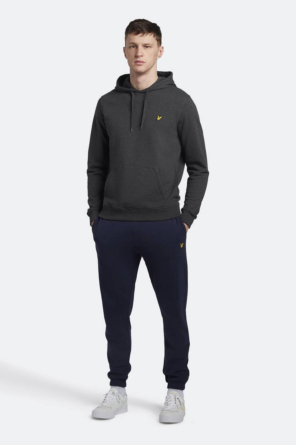 Lyle & Scott hoodie met logo charcoal marl