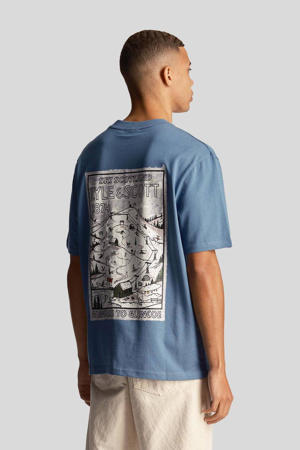 T-shirt met backprint pioneer blue