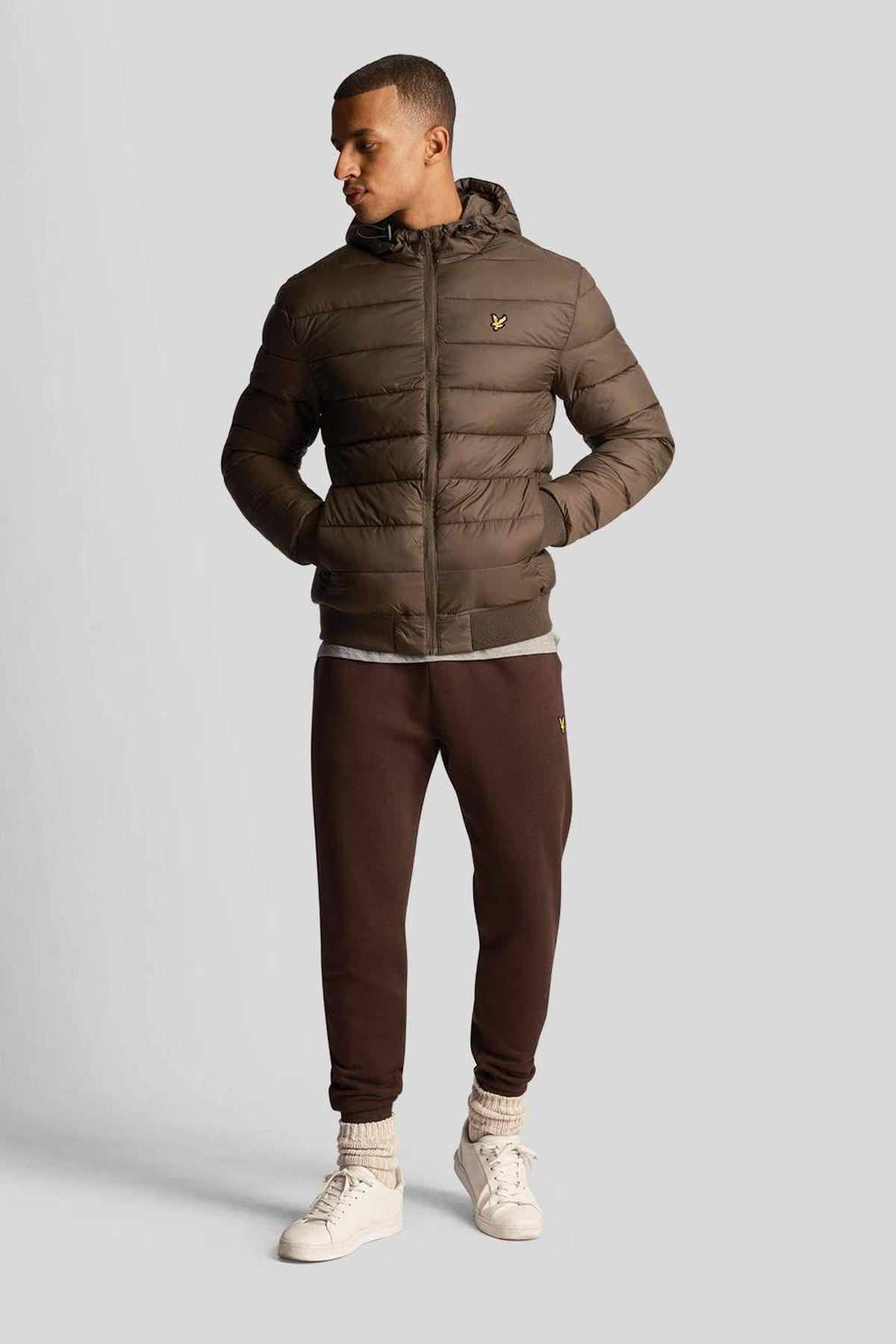 Lyle & Scott tussenjas met logo olive | wehkamp