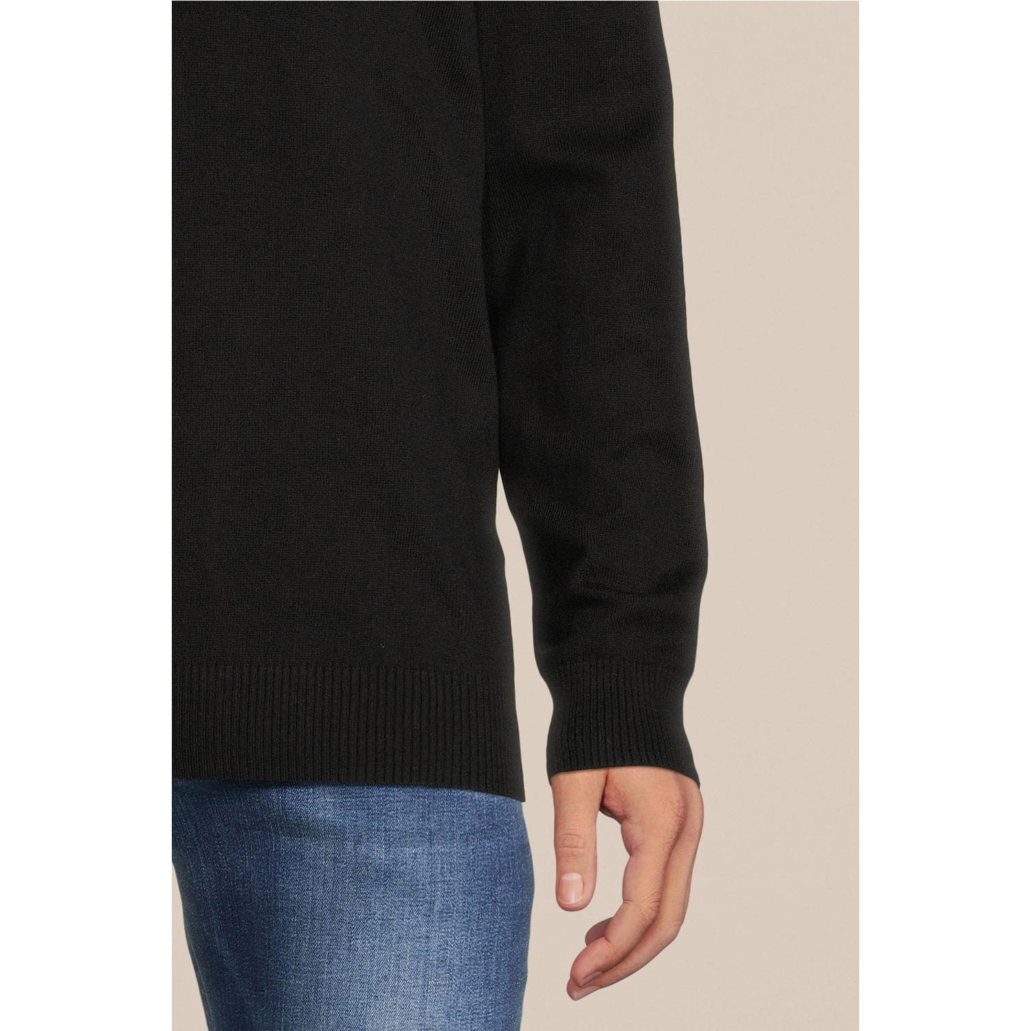 Lyle & Scott fijngebreide trui met logo jet black