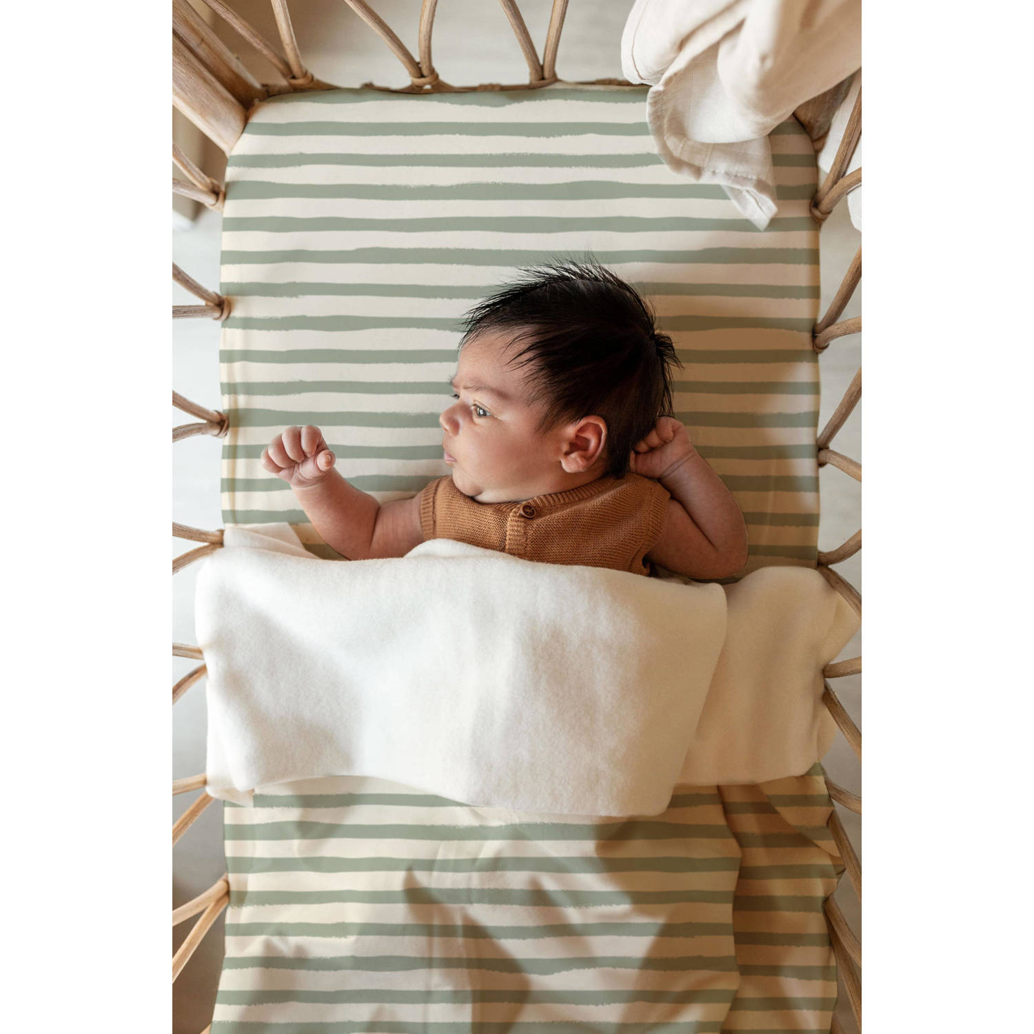 Yumi Baby ledikantlaken Stripe Sage