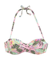thumbnail: s.Oliver voorgevormde strapless bandeau bikinitop roze/groen