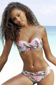 thumbnail: s.Oliver voorgevormde strapless bandeau bikinitop roze/groen