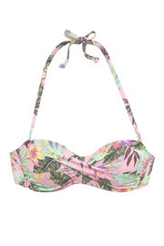 thumbnail: s.Oliver voorgevormde strapless bandeau bikinitop roze/groen