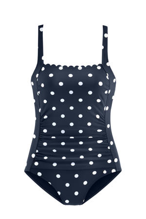 badpak met stippen donkerblauw/wit