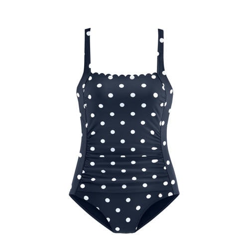 Lascana badpak met stippen donkerblauw/wit afbeelding