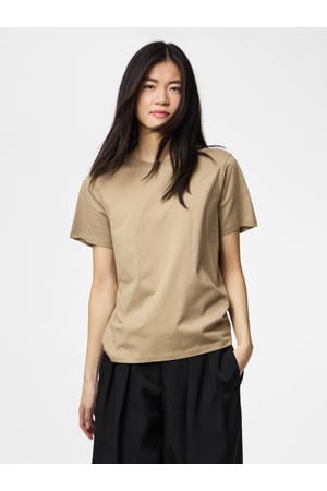 T-shirt PCRIA van katoen beige