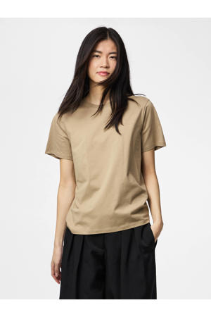T-shirt PCRIA van katoen beige