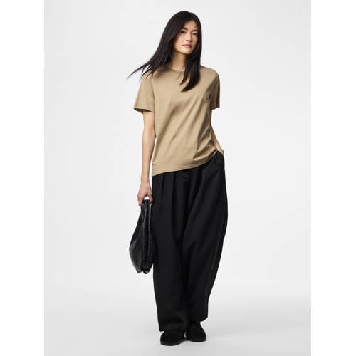 PIECES T-shirt PCRIA van katoen beige afbeelding