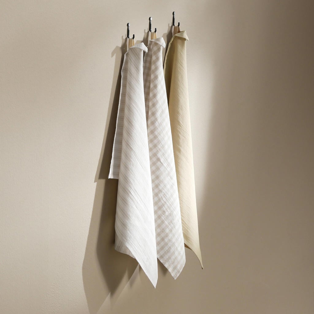 NOUS Living theedoek zand (50x70 cm) (set van 3)